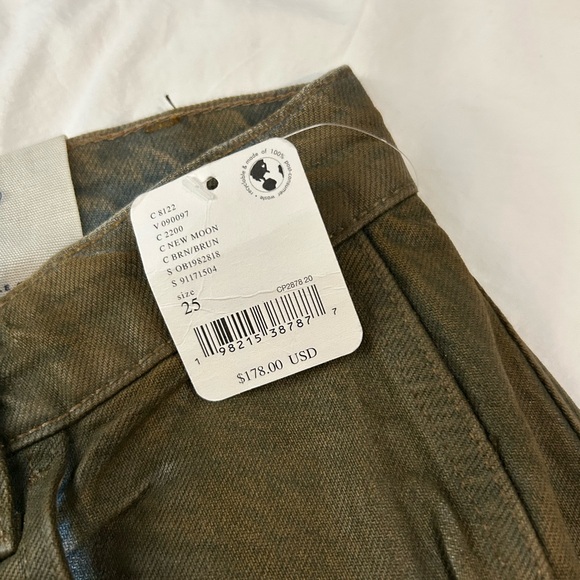 NWT Free People We The Free Good Luck Coated Barrel Jeans New Moon 25 - Picture 9 of 16